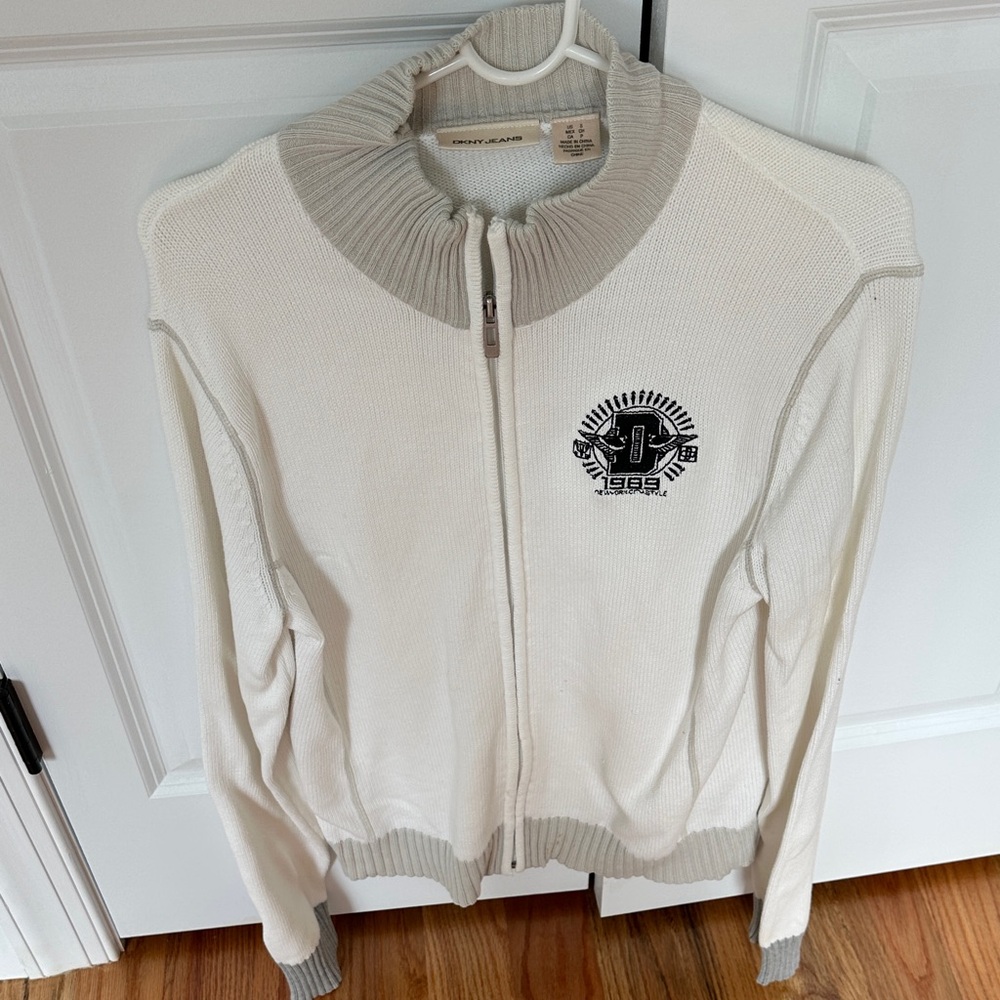 DKNY Gray Ribbed Sweater